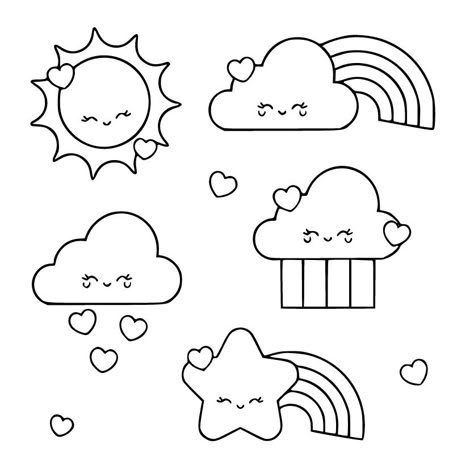 Doodle Cute Drawings, Doodle Clouds, Kawaii Clouds, Single Tattoo, Mini Doodles, Cool Sketch Ideas, Kawaii Cloud, Instead Of Scrolling, Cute Small Drawings