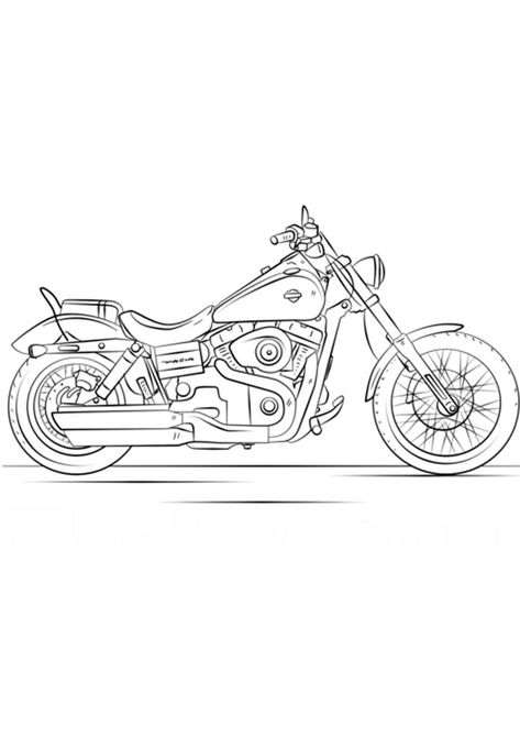 Motorcycle Coloring Pages, Motorcycle Art Painting, Moto Harley Davidson, Harley Davidson Tattoos, Motorbike Art, Modern Indian Art, Motos Harley, Motorcycle Drawing, Coloring Page Free Printable