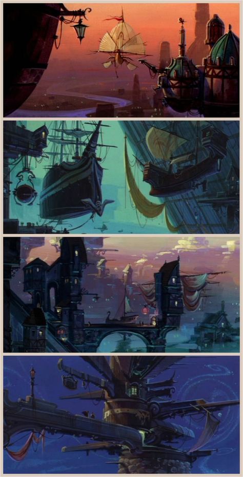 Treasure Planet Art, Concept Art Disney, Planet Art, Disney Treasures, Disney Concept Art, Space Pirate, Arte Cyberpunk, Treasure Planet, Art Disney