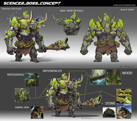 ArtStation - Old concept art works for an animation short., Rock D Elemental Monster, Mythical Characters, Tree Man, Mythical Monsters, Fantasy Creature, Fantasy Beasts, Arte Cyberpunk, Knight Art, Forest Creatures