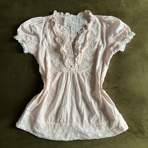 Coquette babydoll pink blouse. Puffed sleeves.... - Depop Y2k Coquette, Puffed Sleeves, Pink Blouse, New Wardrobe, Y2k 2000s, Beautiful Outfits, Lace Detail, Puff Sleeve, Baby Dolls