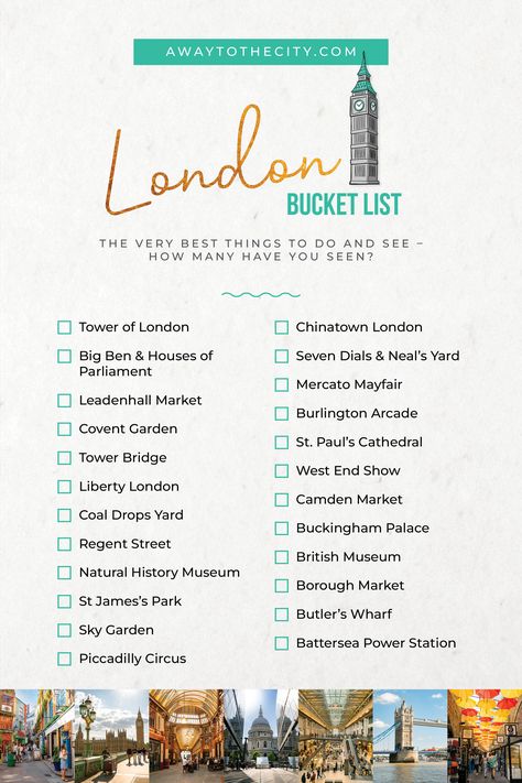 London bucket list from locals: Planning a trip to London and wondering what to do? We've curated a list of 24 things you absolutely cannot miss in this gem in the UK! Save this bucket list to ensure you see the very best things in London, and refer to our post to read more details about each sight and get inspired by our photos. | London tips | Things to do in London | London holiday | London itinerary | London tips & tricks London List Things To Do, London Must Visit Places, Vacation In London, Things To In London, What To See In London In 3 Days, London Travel Checklist, Things To Visit In London, London Must Haves, Things To Do In England Bucket Lists