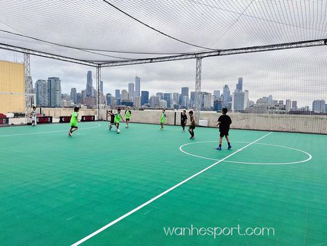 Futsal Courts Pitch - Wanhesport Court Tiles Manufacturer Futsal Court Design, Outdoor Hockey Rink, Futsal Court, Basketball Court Backyard, Backyard Basketball, Roller Skating Rink, Sports Court, Badminton Court, Classic Tile