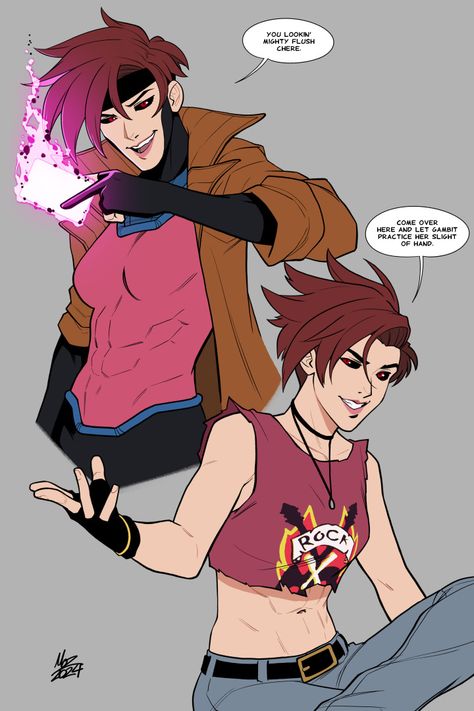 Guy Bending Over, Remy Lebeau Gambit, Gambit Fanart X Men, Gambit And Wolverine, Gambit X Rogue Fanart, Joyfire Fanart, X Men Oc Character Design, Jubilee Xmen 97, Remy Lebeau Fanart