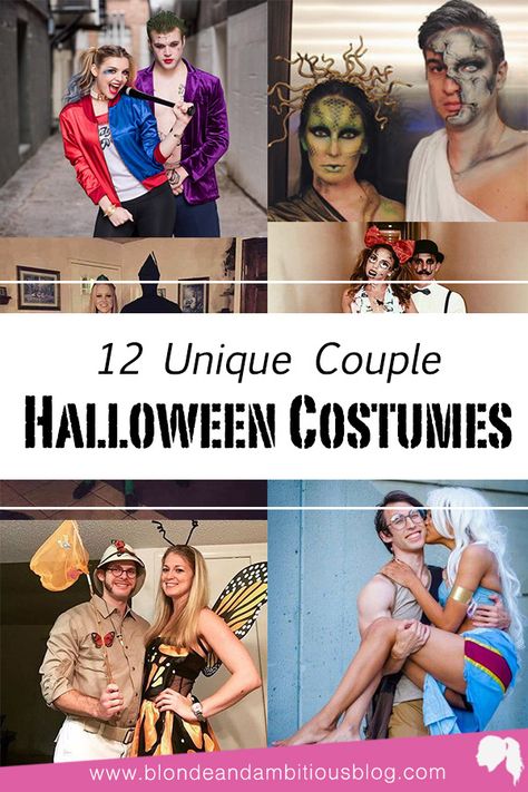 halloween costumes, couple costumes, costume, unique couple costume, halloween look, halloween couple Couple Halloween Costumes Bald Guy, Couple Villian Costumes, Brown Haired Couple Costumes, Hero And Villain Costumes Couples, Iconic Movie Couples Costumes, Movie Character Couple Costumes, Tintin Costume, Creative Couple Costumes, Halloween Blonde