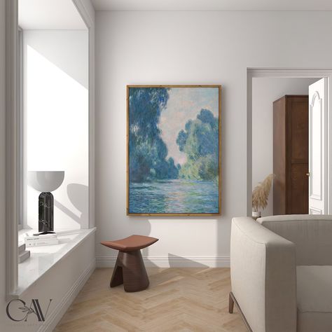 Large Living Room Painting, Water Lily Pond Monet, Rustic Landscaping, Large Wall Art Canvas, Claude Monet Water Lilies, Water Lily Pond, Country Paintings, Large Canvas Wall Art, Antique Frames