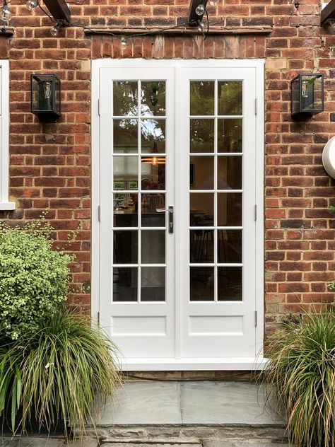 Bespoke External Georgian French Doors in London - Todi & Boys Narrow French Doors Exterior, French Doors As Front Doors, French Doors To Front Porch, French Back Door, French Door Alternative Exterior, French Doors To Garden, Georgian French Doors, French Garden Doors, Small French Doors Exterior