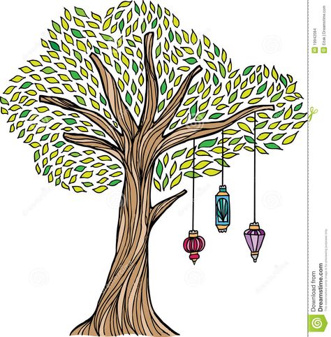 Whimsical Tree With Lanterns Stock Images - Image: 19942084 Tree With Lanterns, Lanterns Illustration, Unity Painting, Lantern Illustration, Whimsical Tree, Tree Lanterns, Sport Logos, Drawing Clipart, Garden Painting