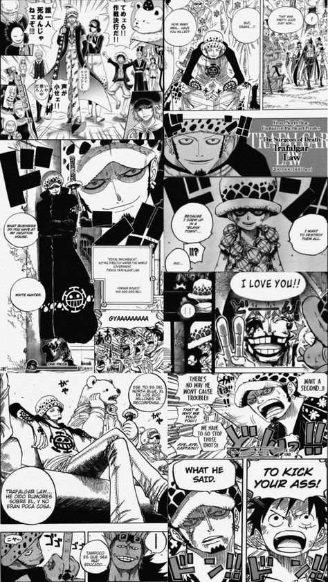 Manga panel Manga Law One Piece, Trafalgar Law Manga Wallpaper, One Piece Manga Panels Wallpaper, Manga Pages Aesthetic, Manga Panels One Piece, Trafalgar Law Manga Panel, Epic Manga Panels, Iconic Manga Panels, Trafalgar Law Manga