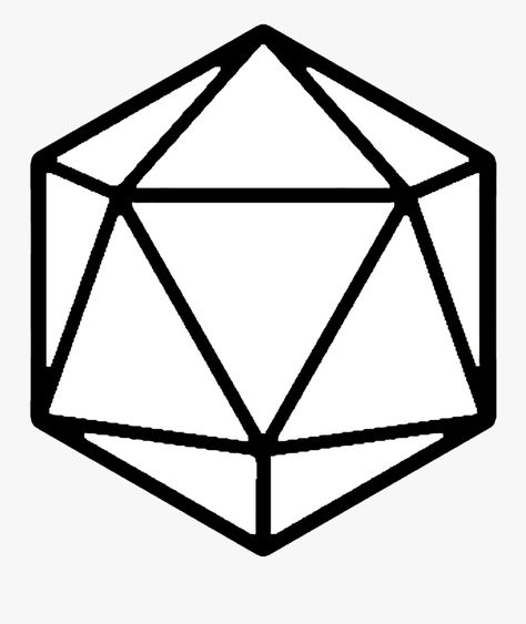 D20 Line Art, Dnd Character Background, D20 Outline, Dnd Dice Drawing, D20 Drawing, D20 Pattern, Dice Png, Dice Drawing, Crochet Dice