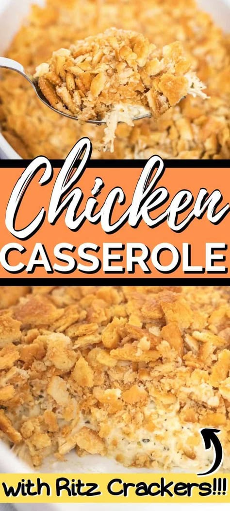 Recipe With Shredded Chicken, Ritz Chicken Casserole, Ritz Cracker Chicken Casserole, Ritz Chicken, Zucchini Stuffed, Shredded Chicken Crockpot, Chicken Casserole Dinners, Ritz Cracker Chicken, Cracker Chicken