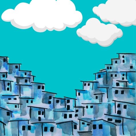 Brazil Drawing, Brazilian Favela, Favelas Brazil, Brazil Slums, Brazilian Street Art, Brazil Art, Mini Drawings, Landscape Drawings, Vintage Wallpaper