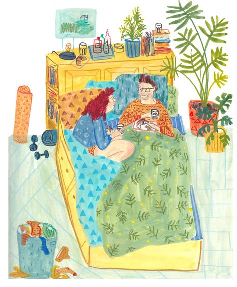 Self care — Sarah van Dongen Illustration Find Your Drawing Style, Illustration Bedroom, Bedroom Illustration, Home Illustration, Naive Illustration, Your Drawing, Unique Drawings, Drawing Style, Illustrator Artist