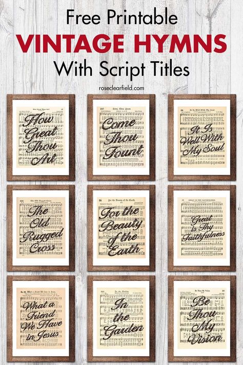 Song Book Crafts Sheet Music, Hymn Wall Art Free Printable, In The Garden Hymn Art, It Is Well With My Soul Sheet Music, Free Hymn Printables, How Great Thou Art Sheet Music Free Printable, How Great Thou Art Sign, The Old Rugged Cross Printable, Vintage Hymn Free Printable