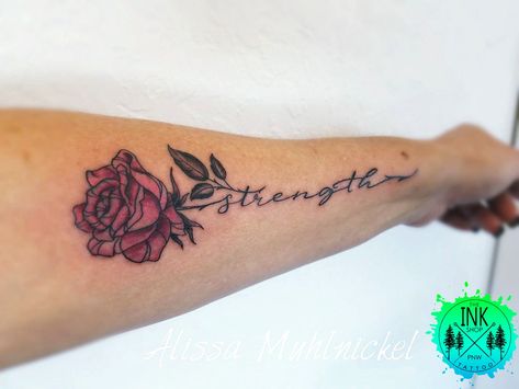 Tattoo About Strength, Wrist Tattoos Girls, Strength Tattoo, First Tattoo, Rose Tattoo, Wrist Tattoos, Lotus Flower Tattoo, Tattoo Images, Ink Tattoo