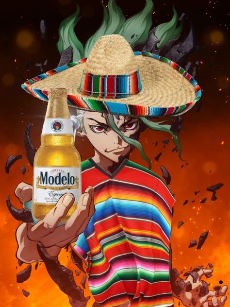 Lmao I really wanted a pfp with senku but like the mexican thing so I made it but I posted it here so anyone can use it. Funny Mexican Wallpaper, Mexican Anime Characters, Senku Pfp, Pfp Mexican, Mexican Anime Pfp, Anime Mexican, Mexico Icon, Mexican Pfp, Anime Mexico