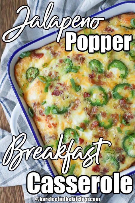 Jalapeno Popper Breakfast Casserole Jalapeno Popper Casserole, Popper Casserole, Low Carb Breakfast Casserole, Creamy Eggs, Breakfast Casseroles, Jalapeno Popper, Low Carb Appetizers, Jalapeno Poppers, Breakfast Recipes Casserole