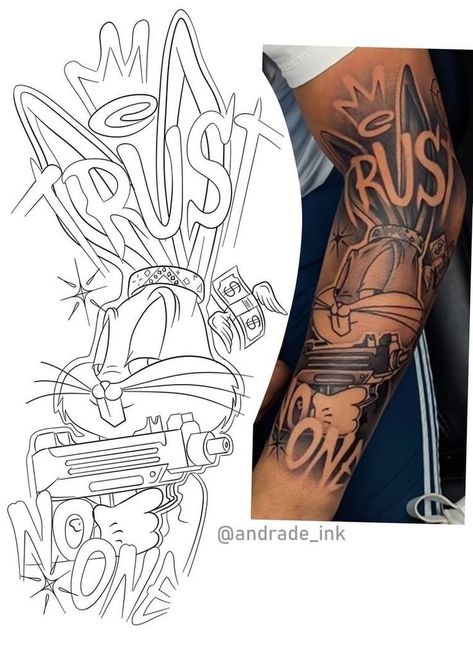 Gangsta Sleeve Tattoo, Cool Tattoo Stencils For Men, Realism Tattoo Stencil, Tattoo Stencils Outline Design, Hand Tattoo Stencil, Boondocks Tattoo, Chicano Tattoo Design, Tapsi Hapsi, Black And Grey Tattoo Design