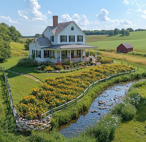 Farm Aesthetic Country Living, House Countryside, Farm Aesthetic, Aesthetic Country, Castle House Design, Countryside Cottage, Dream Life House, Get Rich, Barbie Dream House