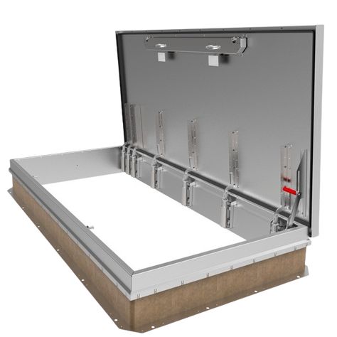 The Nystrom Equipment Roof Hatch is engineered to accommodate extra-large equipment access through roofs. With options like curb mounts, heights, and finishes Nystrom is sure to meet your equipment servicing needs. Features Largest Opening Optional Stainless-Steel Hardware and Materials Railing Ready Polystyrene Insulation, Roof Hatch, Arm Lock, Window Glazing, Single Leaf, Correctional Facility, Hatches, Best Interior, Food Preparation