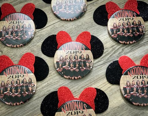 Cheer Button Ideas, Uca Cheer Nationals Disney Shirts, Uca Cheer Nationals Disney, Disney Summit Cheer Gifts, Cheer Nationals Shirts, Cheer Homecoming, Cheer Camp Gifts, Uca Cheer, D2 Summit