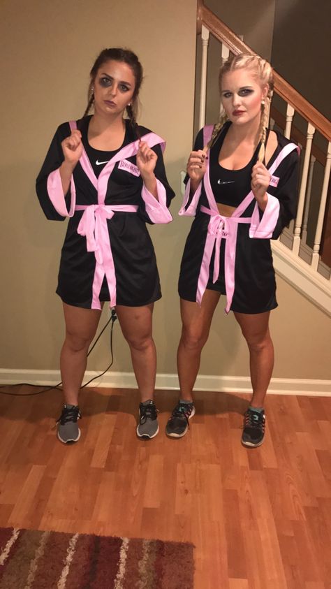 fight us. #boxer #halloween #costume #RondaRousey #HollyHolms #bestfriends #collegecostume Boxer Halloween Costume, Boxer Halloween, Boxing Outfit, College Costumes, Bff Halloween Costumes, Best Friend Halloween Costumes, Halloween Coustumes, Black Halloween Dress, Trendy Halloween Costumes