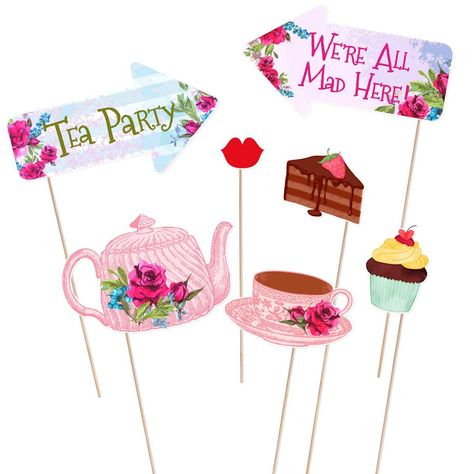 Tea Party Photo Booth, Tea Party Photography, Bridal Shower Christmas, Tea Party Supplies, Party Photo Booth Props, Christmas Decorations Apartment, Garden Party Decorations, Tea Party Decorations, Wedding Props