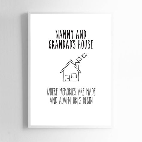 Personalized Gifts For Grandparents, Grandparents House, Grandparents Quotes, Dream Meaning, Timeless Architecture, House Print, Diy Gifts For Kids, A4 Prints, Just Because Gifts