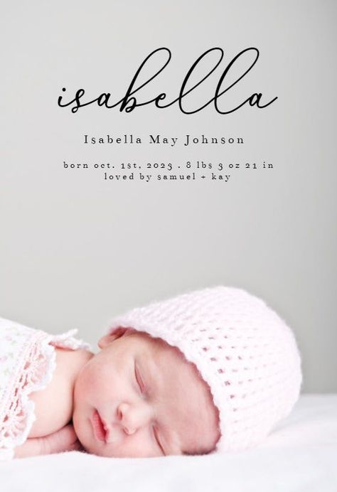 Birth Announcement Template Free, Newborn Name Announcement, Birth Announcement Ideas, Newborn Cards, Newborn Birth Announcements, Baby Birth Announcement Cards, Baby Announcement Card, Birth Announcement Design, Announcement Design