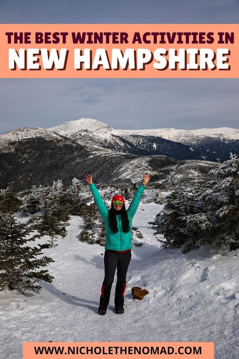 Although many people only visit New Hampshire in the summer and fall, it is a beautiful winter destination! Whether you want to ski the day away, enjoy a winter scenic drive, explore ice castles, or enjoy a cozy stay in a cabin, New Hampshire has something to do in the winter for everyone. This guide has everything you need to know about the best winter activities in New Hampshire! New Hampshire Winter, Cozy Inn, Things To Do In Winter, England Winter, Winter Things, United States Photography, Scenic Railroads, Hiking Photography, Ice Castles