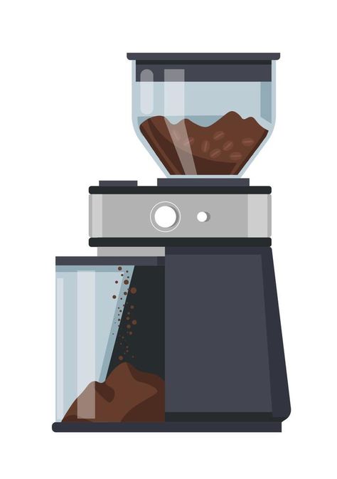 Coffee grinder, machine for making beverage vector Coffee Grinder Machine, Coffee Grinder Illustration, Machine Illustration, Grinder Machine, Vector Shapes, Coffee Grinder, Coffee