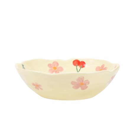 PRICES MAY VARY. Cute design: The bowl has a cute and minimalist style; with a creamy yellow glaze combined with a fresh cherry print to create a warm and pleasant atmosphere; At the same time; the bowl mouth has a special lace wave shape; which is very innovative High quality: The bowl is a ceramic product made of high-quality porcelain clay in a high-temperature environment; with a smooth and even glaze surface; making it comfortable to use Mutiple uses: The cute bowls wide and deep enough for Fruit Soup, Soup Rice, Cherry Flower, Flower Cup, Fresh Cherries, Cream Yellow, Porcelain Clay, Cherry Print, Rice Bowls