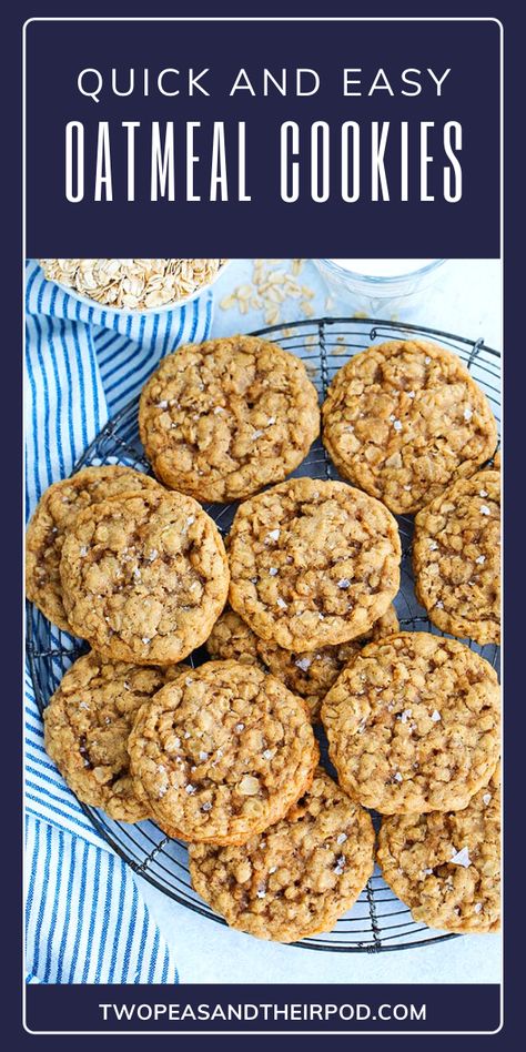 Easy Oatmeal Cookies With Quick Oats 4 Ingredients, Flat Oatmeal Cookies, Quacker Oats Oatmeal Cookies, Oak Meal Cookies Recipe, Quick Oats Cookies, Oatmeal Packet Cookies, Easy Oatmeal Cookies 2 Ingredients, Easy Oatmeal Cookies, Quick Oat Cookies