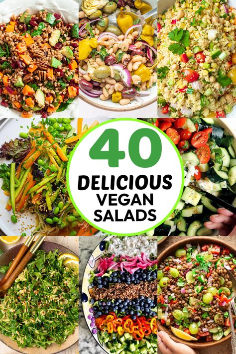 Are you tired of the same old boring salads? In a world where plant-based diets are on the rise, these 40 Satisfying Vegan Salads are the perfect solution for those seeking a satisfying and nourishing meal or side dish. Using fresh, vibrant colorful ingredients and creative flavor combinations, these salads are anything but bland! Plant Based Salads, Gluten Free Pasta Dinner, Best Vegan Salads, Roasted Root Veggies, Vegan Salads, Vegan Salad Recipes, Easy Pasta Salad, Fun Salads, Minestrone Soup