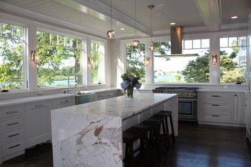 Kitchen With Windows No Upper Cabinets, Large Kitchen Window Over Sink, Kitchen Window Over Sink, Kitchen With Windows, Big Kitchen Ideas, Large Kitchen Window, Window Over Sink, No Upper Cabinets, White Kitchen Appliances