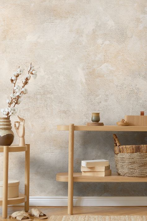 Bring modern elegance to your home with our Limewash Wallpaper Mural. This faux plaster and concrete texture adds visual dimension, while the subtle linen canvas texture adds a soft natural touch. The neutral colors complement any decor style. Easy to apply and remove, our peel-and-stick mural is perfect for renters and homeowners alike. With its simple installation, enjoy the elegance of plaster and concrete walls without any hassle. Our mural comes in a range of sizes, so you can find the perfect fit for your space. Create an instant statement wall or add a touch of texture to a corner of your room--the possibilities are endless with our Limewash Wallpaper Mural! If you are looking for a CUSTOM SIZE - pls message me with the dimensions you need. QUALITY Material: 100% polyester self-adhe Subtle Modern Wallpaper, Plaster Wash Walls, Etsy Peel And Stick Wallpaper, Simple Wallpaper For Living Room, Concrete Look Wallpaper, Smooth Plaster Walls, Statement Wall Design, Textured Wall Mural, Limewash Peel And Stick Wallpaper