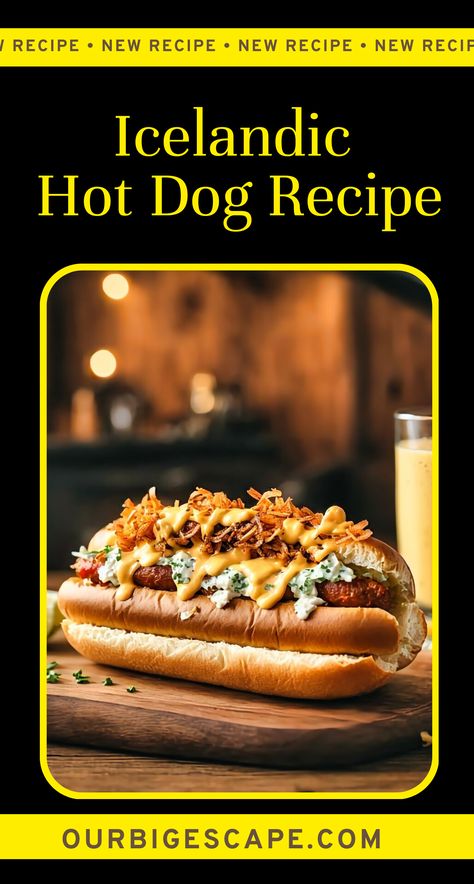 The Icelandic Hot Dog Recipe is a traditional dish enjoyed in Iceland. It consists of a sausage, typically made from a blend of lamb, pork, and beef, encased in a simple bread roll. Hot Dog Relish, Hot Dog Sauce Recipe, Hot Dog Recipe, Simple Bread, Hot Dog Sauce, Iceland Food, Scandinavian Food, Modern Food, Hot Dog Recipes