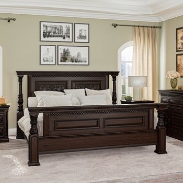 Elegant King Size Bed, Beautiful Furniture Bedroom Sets, Wood Carved Bed Frame, Bed Sets Wood, Wooden Bed Design Rustic, Mahogany Bed Designs, Solid Bed Design, Wood Sleigh Bed Bedroom Ideas, Mahogany Bed Frame