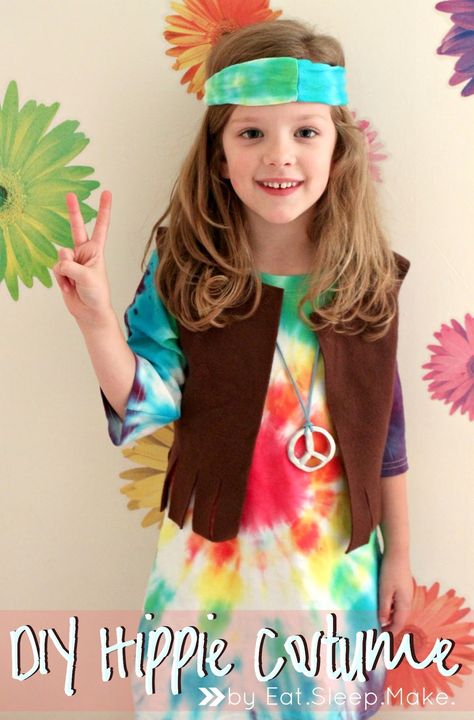 @EatSleepMAKE.: DIY Kid's Hippie Halloween Costume Tutorial #MichaelsMakers Hippie Costume Diy, Hippy Costume, Diy Fantasia, Hippie Costume Halloween, 70s Costume, Hippie Halloween, Hippie Party, Diy Kostüm, Diy Halloween Costumes For Kids