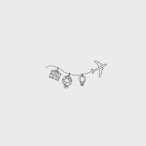 Collage Tattoo, Plane Tattoo, Airplane Tattoos, Self Love Tattoo, Minimal Tattoo Design, Clover Tattoos, Petite Tattoos, Small Meaningful Tattoos, World Tattoo