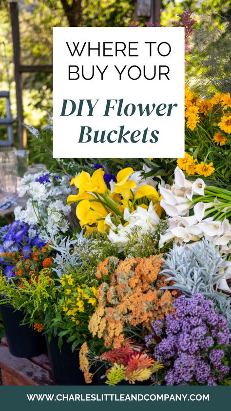 French Flower Bucket, Diy Couple, Bucket Ideas, Sustainable Flowers, French Flowers, Flower Bucket, Diy Brides, Locally Grown, Seasonal Flowers