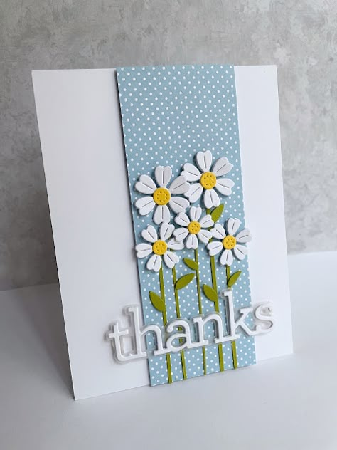 I'm in Haven Daisy Cards Handmade, Cardstock Projects, Case Cards, Flowers Backdrop, Stitched Flowers, Xmas Tags, Dainty Flowers, Daisy Cards, Handmade Thank You Cards