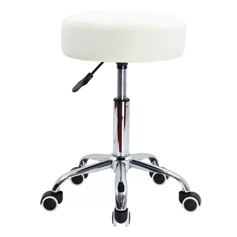 Stool With Wheels, White Stool, Shop Stool, Inbox Zero, Wayfair Furniture, Salon Chairs, Swivel Stool, School Furniture, Stool Chair