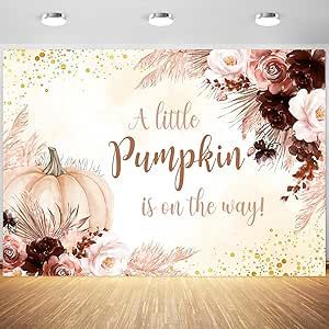 7x5ft Pumpkin Baby Shower Backdrop Fall Boho Baby Shower Party Photography Background Little Pumpkin is on The Way Banner Autumn Decorations Supplies Photo Booth Props Mermaid Baby Shower Theme, Pumpkin Theme Baby Shower, Lil Pumpkin Baby Shower, Thanksgiving Baby Shower, Fiesta Shower, Baby Party Decorations, Baby Shower Boho, Baby Shower Background, Baby Shower Photography