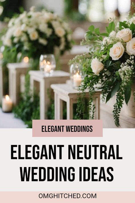 Looking for the perfect bright and beautiful wedding? Check out these stunning neutral wedding ideas that are elegant and timeless! You can find tips on decor, color themes, florals, and style inspiration that will make your big day stand out. No matter if you prefer rustic handpicked flowers or sleek modern displays, there’s inspiration for everyone. Get ready to plan a day that you and your guests will remember forever by infusing elegance into every part of your celebration. Save this, and get started on making your dream wedding come true! Black Tie Optional Wedding Decor, Spring Neutral Wedding Colors, Quiet Luxury Wedding Decor, Elegant And Classy Wedding Theme, Elegant Timeless Wedding Decor, Modern Rustic Wedding Theme, Wedding Theme Minimalist, Wedding Themes Elegant, Classy Wedding Theme