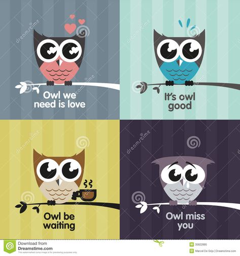 Vector owls stock vector. Illustration of character, expression - 35822885 Owl Sayings, Owl Miss You, Owl Food, Owl Quotes, Owl Wisdom, Infant Classroom, Cute Owls Wallpaper, Owl Vector, Owl Wallpaper