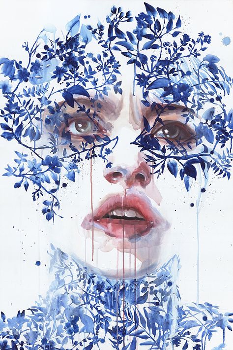 agnes cecile (silvia pelissero) paintings Agnes Cecile Art, Human Expression, Agnes Cecile, Art Face, Art Print Display, Woman Portrait, Watercolor Portraits, Art Block, Art Plastique