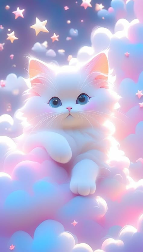 Buku Diy, Cute Small Drawings, Cat Phone Wallpaper, Kitten Wallpaper, Whatsapp Wallpaper Cute, Cute Mobile Wallpapers, Cat With Blue Eyes, Phone Wallpaper Pink, Cute Animal Clipart