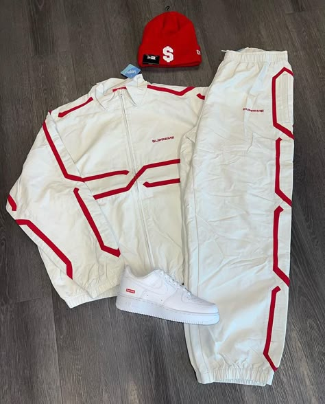 Cool Tracksuits, Tracksuit Drawing, Lacoste Outfit Women, Lacoste Outfit, Bape Jacket, Guys Fashion Swag, Track Pants Outfit, Nike Shoes Women Fashion, White Tracksuit