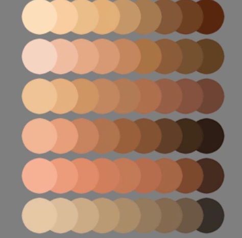 Vector Art Skin Color Palette, Skin Tone Chart Art, Skin Tone Color Chart, Skin Tone Color Palette, Digital Painting In Photoshop, Skin Tone Chart, Skin Color Chart, Skin Tone Color, Painting In Photoshop